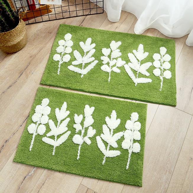 Green leaf flocking door mat Door Mat Manufacturers