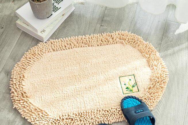 Modern simple European-style plain chenille door mat (2)