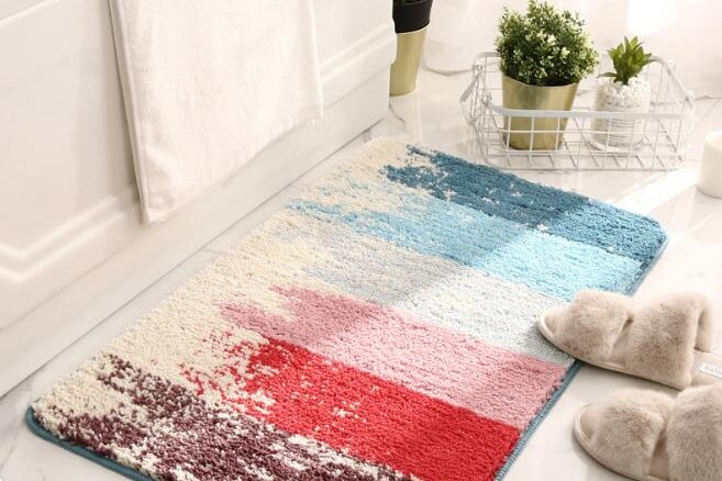 New flocking non-slip bathroom door mat (1)