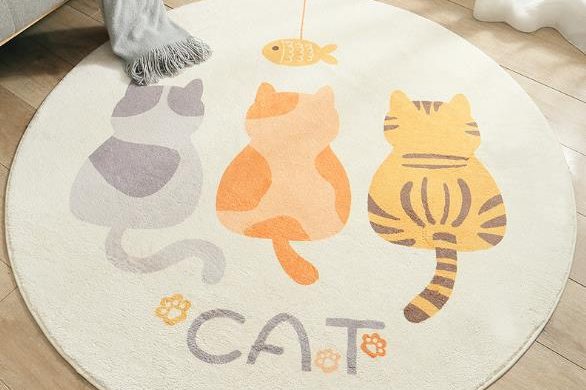 Cartoon round lamb wool non-slip carpet (5)