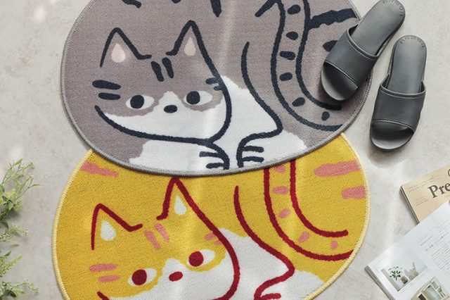 Cartoon cat pattern door mat (1)