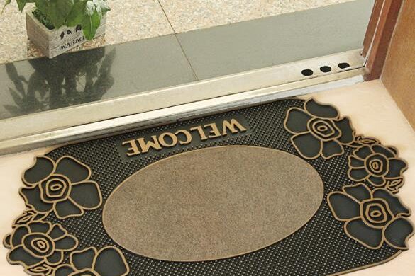 Rose flower pattern rubber floor mat (3)