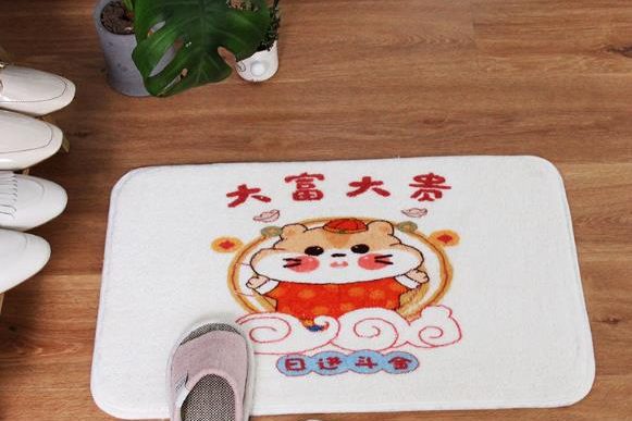 White bathroom cartoon non-slip floor mat (2)