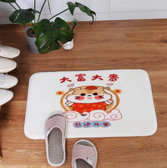 White bathroom cartoon non-slip floor mat (2)