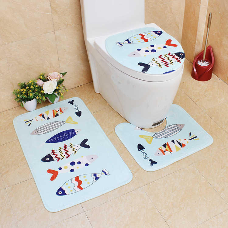 Nordic Printed PVC Latex Bathroom Non-Slip Mat (5)