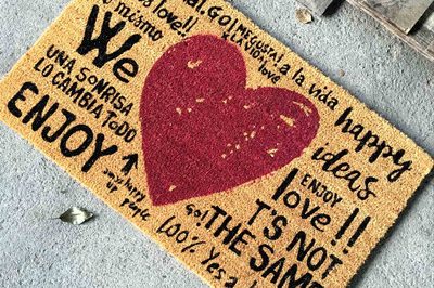 Faux Printed Entrance Coconut Shell Door Mat for Home & Office