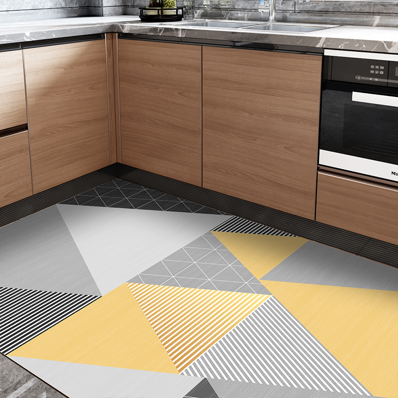 Kitchen leather pvc wipeable floor mat Door Mat Manufacturers