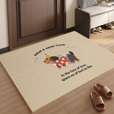 Cartoon Indoor Door Mat with TPR and Belgium Velvet, Durable and Stylish