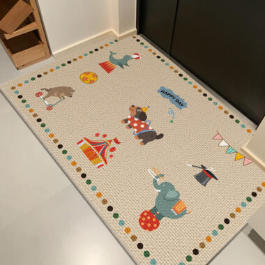 Cartoon Indoor Door Mat with TPR and Belgium Velvet, Durable and Stylish
