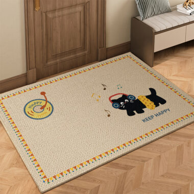 Cartoon Indoor Door Mat with TPR and Belgium Velvet, Durable and Stylish
