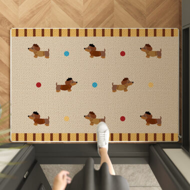 Cartoon Indoor Door Mat with TPR and Belgium Velvet, Durable and Stylish