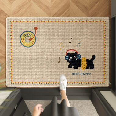 Cartoon Indoor Door Mat with TPR and Belgium Velvet, Durable and Stylish