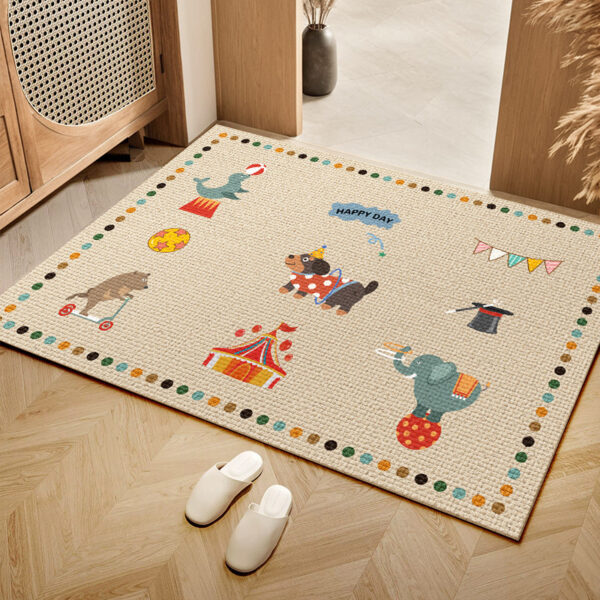 Cartoon Indoor Door Mat with TPR and Belgium Velvet, Durable and Stylish