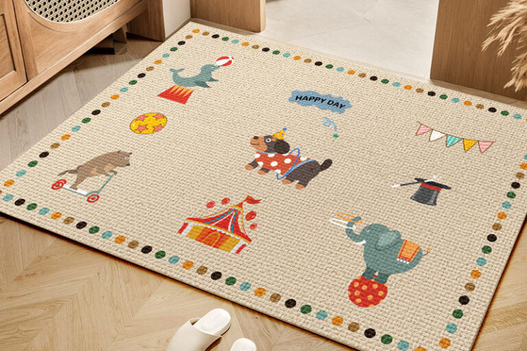 Cartoon Indoor Door Mat with TPR and Belgium Velvet, Durable and Stylish