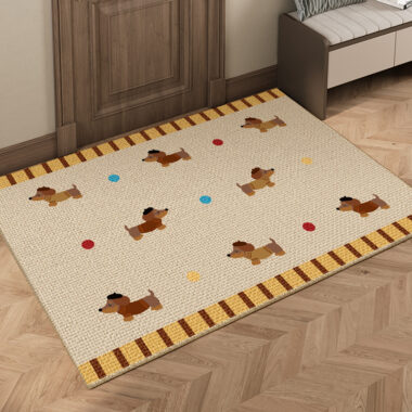 Cartoon Indoor Door Mat with TPR and Belgium Velvet, Durable and Stylish