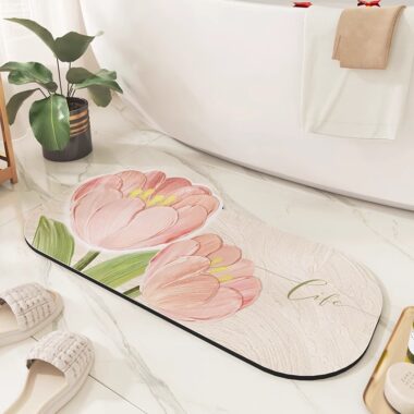 Non-Slip Diatomaceous Earth Bathroom Mat for Toilet and Entryway
