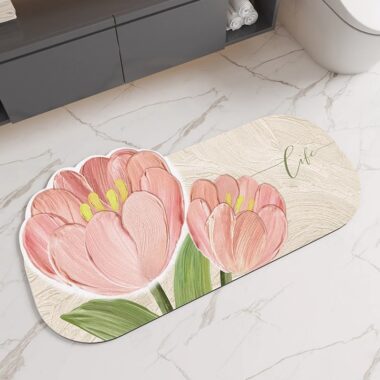 Non-Slip Diatomaceous Earth Bathroom Mat for Toilet and Entryway