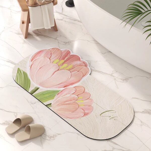 Non-Slip Diatomaceous Earth Bathroom Mat for Toilet and Entryway