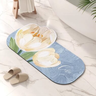 Non-Slip Diatomaceous Earth Bathroom Mat for Toilet and Entryway