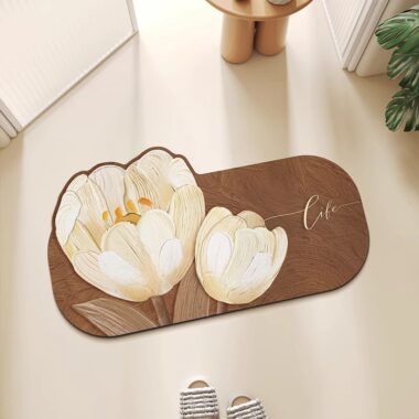 Non-Slip Diatomaceous Earth Bathroom Mat for Toilet and Entryway