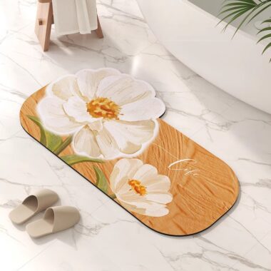Non-Slip Diatomaceous Earth Bathroom Mat for Toilet and Entryway
