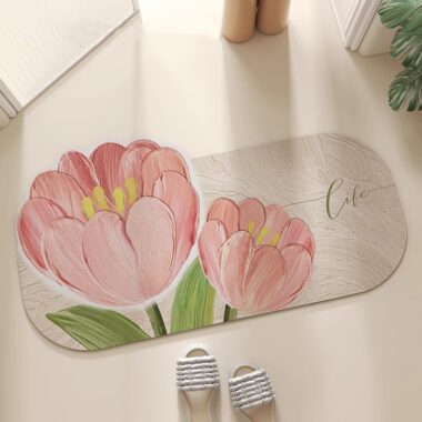 Non-Slip Diatomaceous Earth Bathroom Mat for Toilet and Entryway