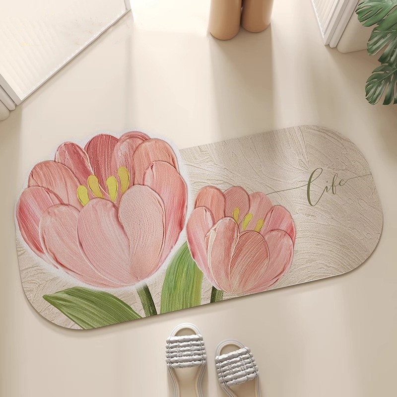 Diatomaceous Earth Absorbent Bathroom Mat Non-Slip Toilet Entryway Door Mat (7) Non-Slip Diatomaceous Earth Bathroom Mat for Toilet and Entryway