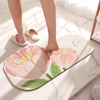 Non-Slip Diatomaceous Earth Bathroom Mat for Toilet and Entryway