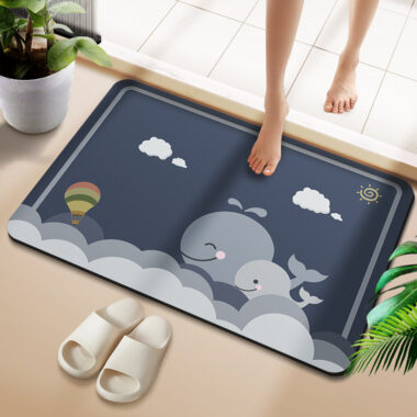 Non-Slip Diatomaceous Earth Bathroom Mat Absorbent Toilet Foot Mat