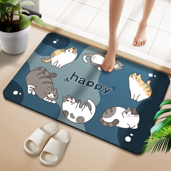 Non-Slip Diatomaceous Earth Bathroom Mat Absorbent Toilet Foot Mat