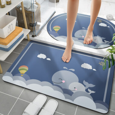 Non-Slip Diatomaceous Earth Bathroom Mat Absorbent Toilet Foot Mat