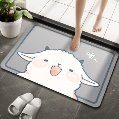 Non-Slip Diatomaceous Earth Bathroom Mat Absorbent Toilet Foot Mat