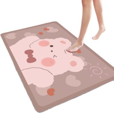 Diatomaceous Earth Cartoon Bathroom Absorbent Fast-Dry Non-Slip Rubber Mat