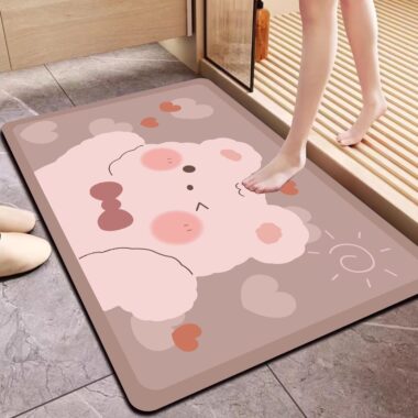 Diatomaceous Earth Cartoon Bathroom Absorbent Fast-Dry Non-Slip Rubber Mat