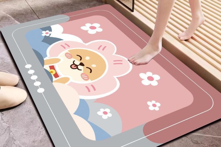 Diatomaceous Earth Cartoon Bathroom Absorbent Fast-Dry Non-Slip Rubber Mat