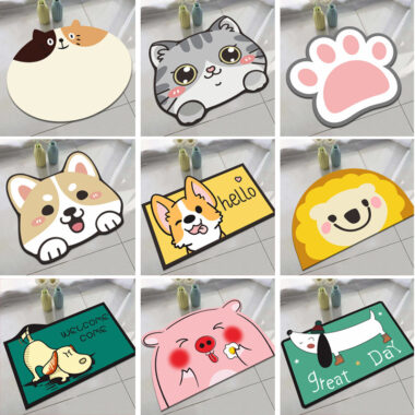 Custom Cartoon Shaped Door Mat for Kids, Indoor Use, Non-Slip Bathroom and Living Room Mat