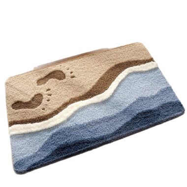 Fresh Floral Faux Cashmere Door Mat for Bathroom and Entryway Non-Slip