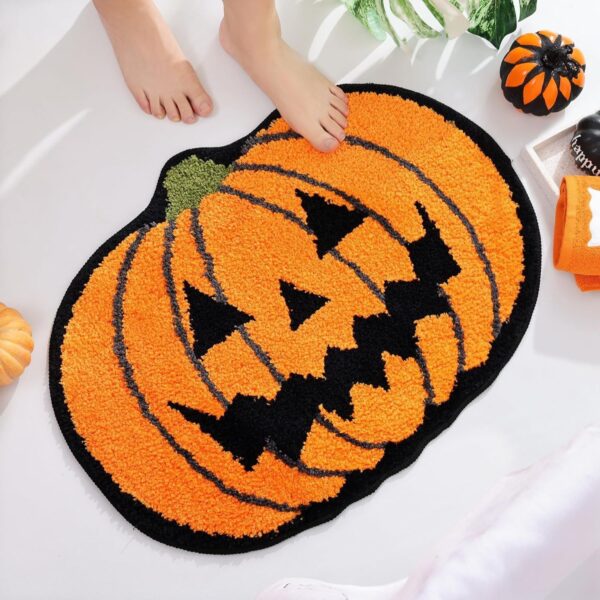 Halloween Skeleton Skull Faux Cashmere Non-Slip Door Mat for Home & Bathroom
