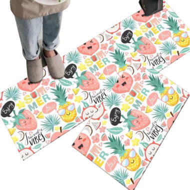 Absorbent Oil-Resistant Non-Slip Long Kitchen Mat with Cartoon Animal Design