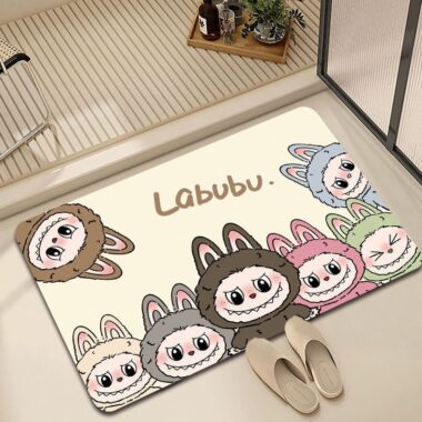 Labubu Home Door Mat Absorbent and Non-Slip for Kitchen & Bathroom Use
