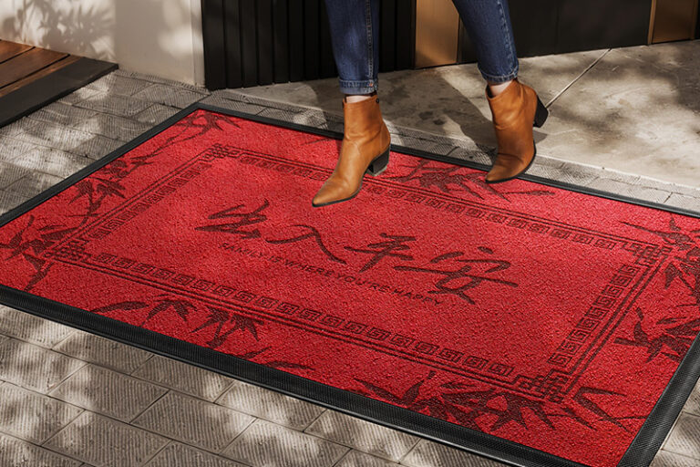 Luxury Red Non-Slip Villa Entrance Doormat Thick Outdoor Mat for Home