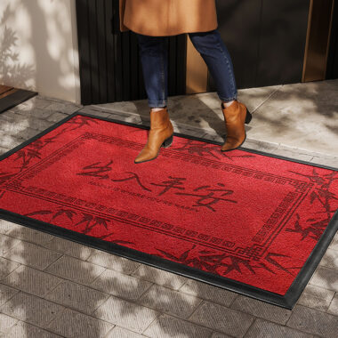  Luxury Red Non-Slip Villa Entrance Doormat Thick Outdoor Mat for Home