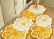 Floral Oil Painting Kitchen Mat Water Absorbent Non-Slip Bathroom Rug