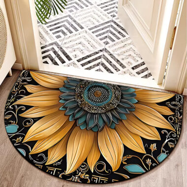 Durable Outdoor Half Round Door Mat Easy to Clean for Entryway and Garden Use

