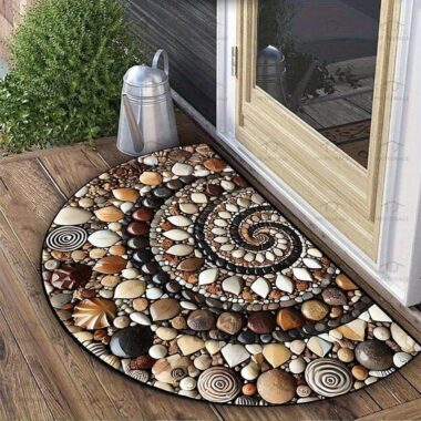 Durable Outdoor Half Round Door Mat Easy to Clean for Entryway and Garden Use

