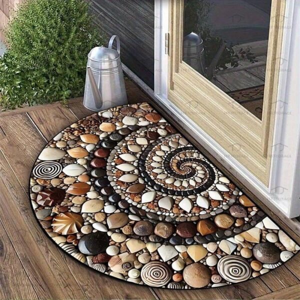 Durable Outdoor Half Round Door Mat Easy to Clean for Entryway and Garden Use
