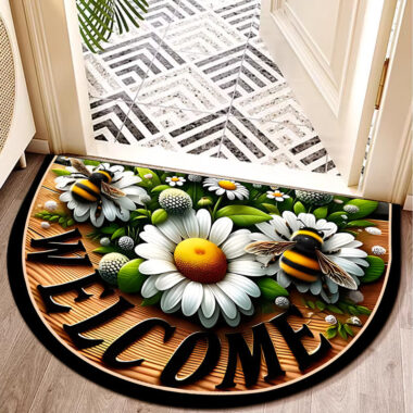 Durable Outdoor Half Round Door Mat Easy to Clean for Entryway and Garden Use

