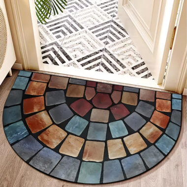 Durable Outdoor Half Round Door Mat Easy to Clean for Entryway and Garden Use

