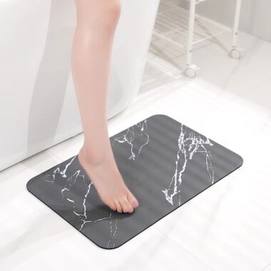 PU Leather Absorbent Fast-Dry Oil-Resistant Diatomaceous Bathroom Mat