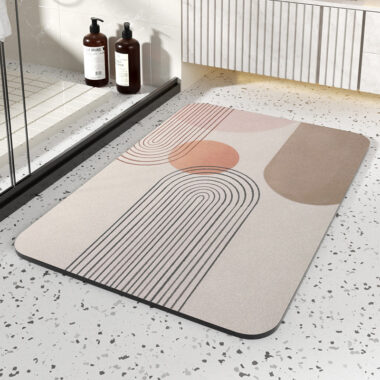 PU Leather Absorbent Fast-Dry Oil-Resistant Diatomaceous Bathroom Mat